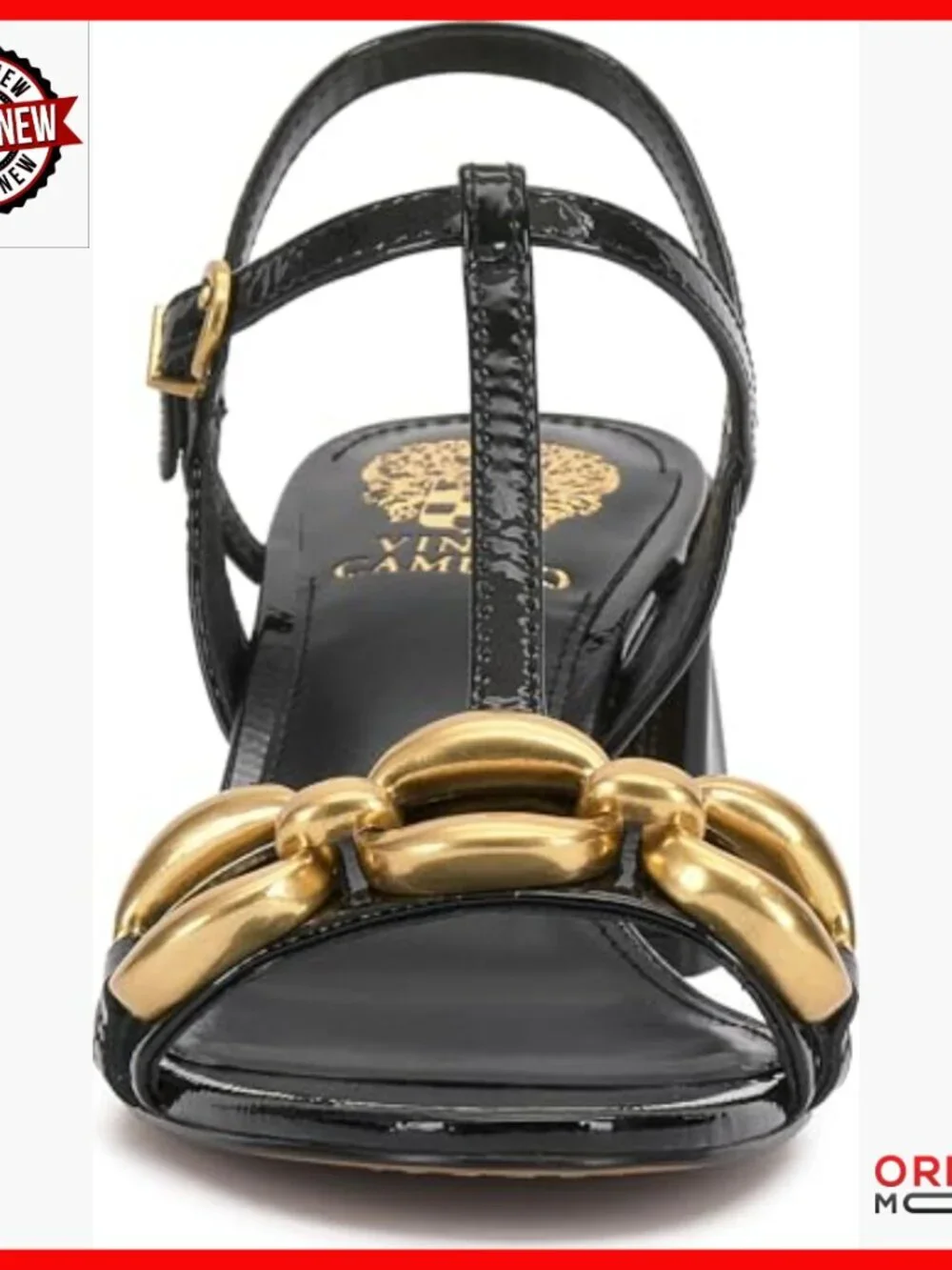 Leather Heeled Sandals with T-Strap and Block Heel